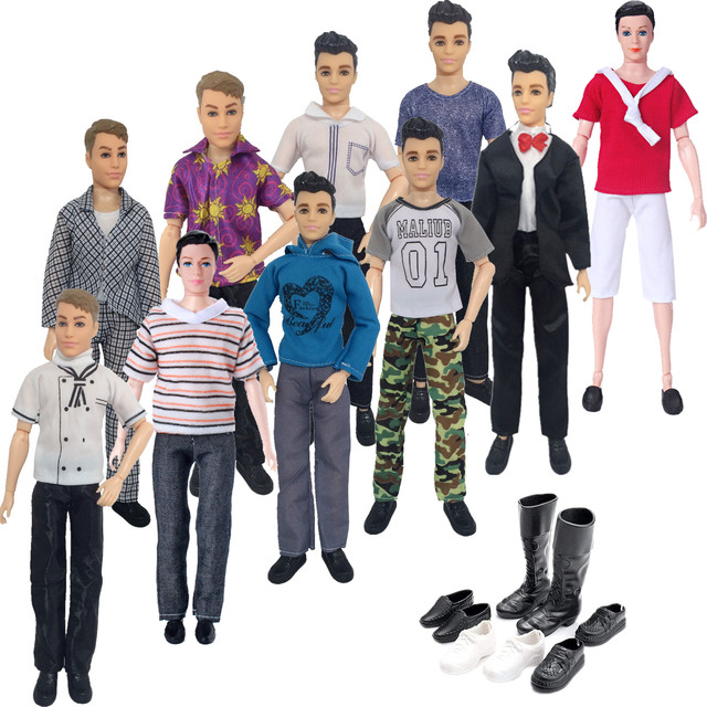 Ken Doll Clothes Shoes Fashion Daily Casual Wear Top+Pants Two-Pieces Suits  For Barbies